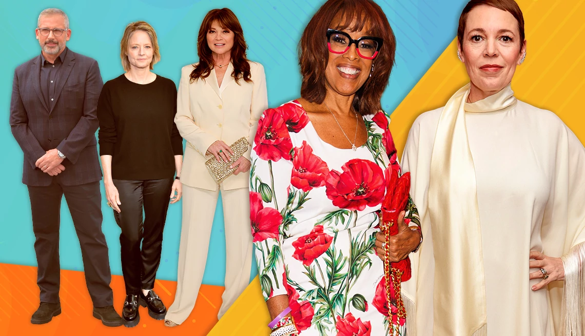 Steve Carell, Jodie Foster, Valerie Bertinelli, Gayle King y Olivia Colman