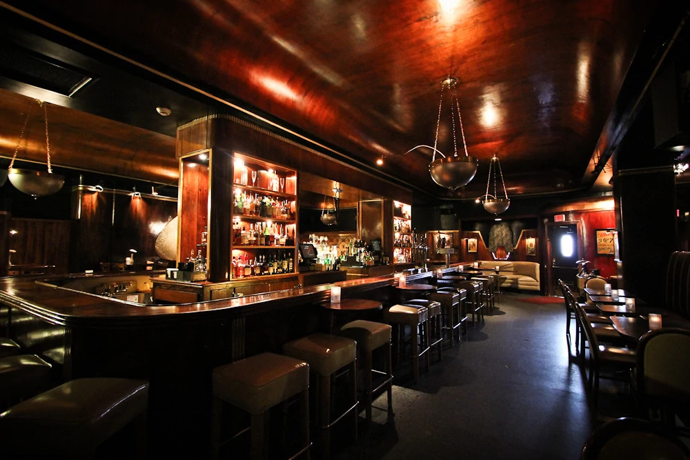 A bar inside Cliff Bell's where live jazz music is played