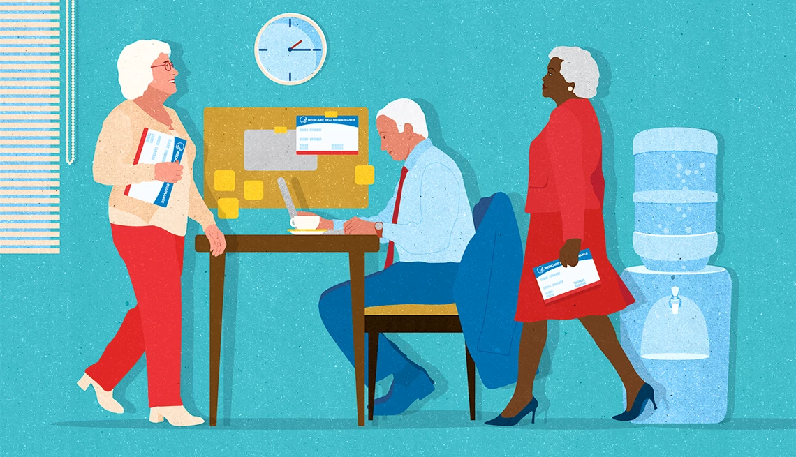 Sign Up for Medicare if You’re Working at 65 three older adults working with medicare cards