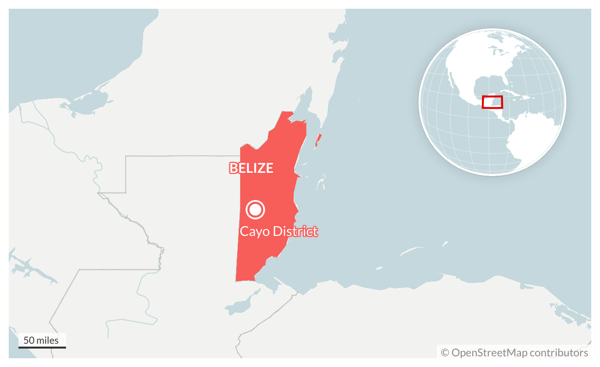 Map of Cayo, Belize