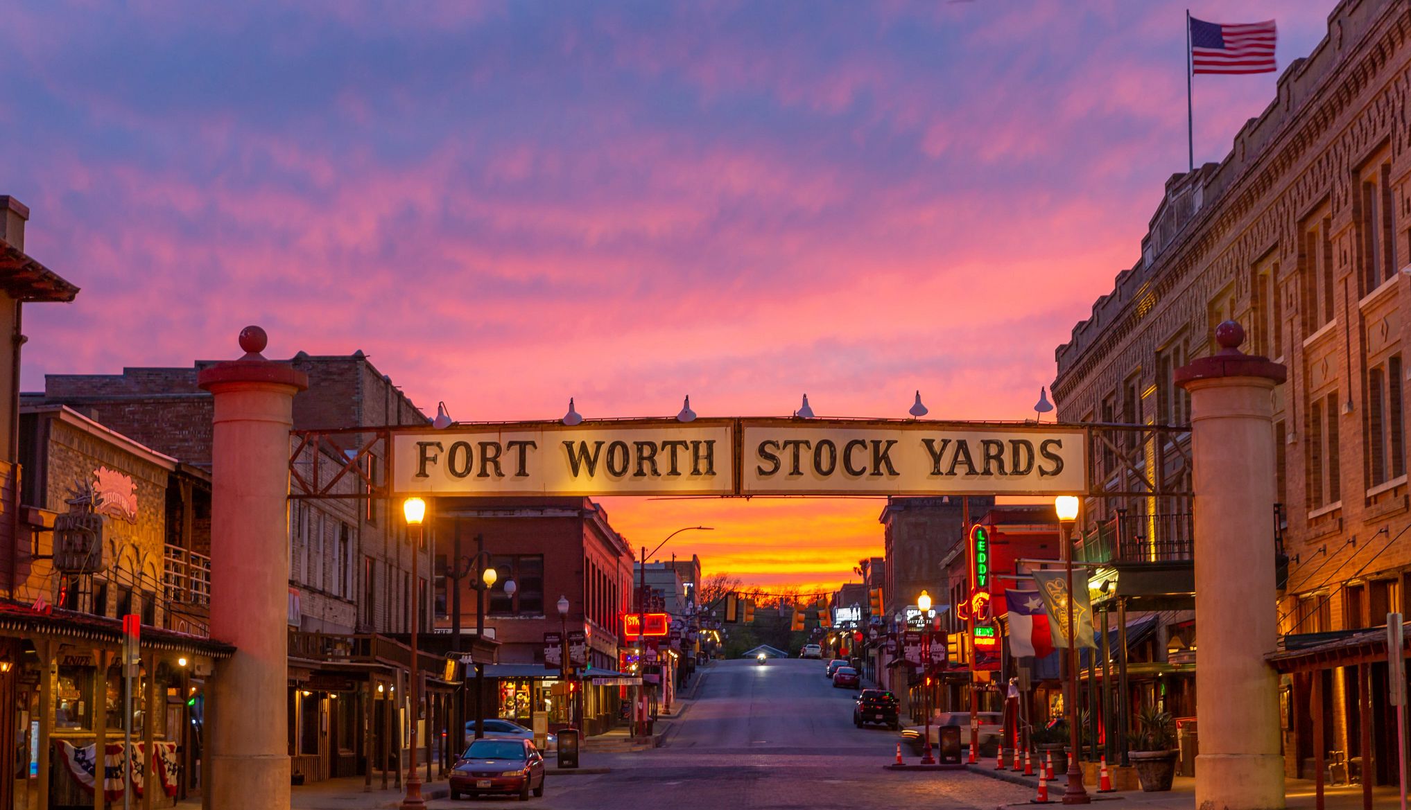 Multigenerational Trips a sign that reads fort worth stock yards