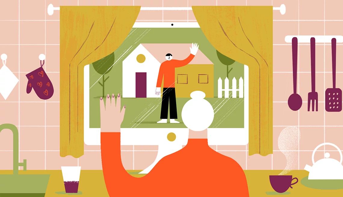 Why I don't want to move near my kid figure waves to an adult child on a video call