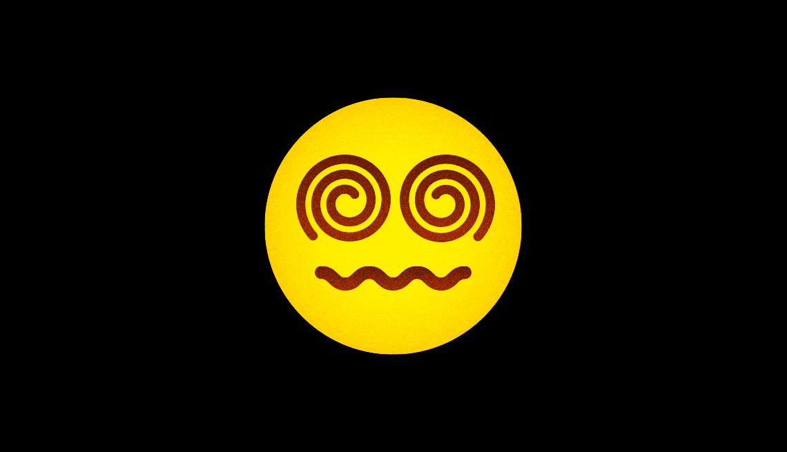 How to Relax About Gen Alpha Slang Gif of yellow smiley face with crazy spinning eyes and squiggly mouth with gen alpha slang in word bubbles