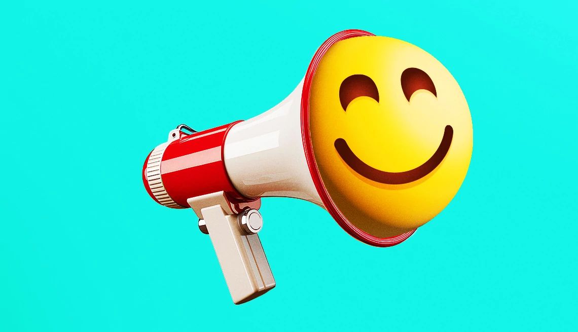 Nonverbal Communication Guide A graphic illustration shows a megaphone with a smiley-face emoticon coming out of the horn