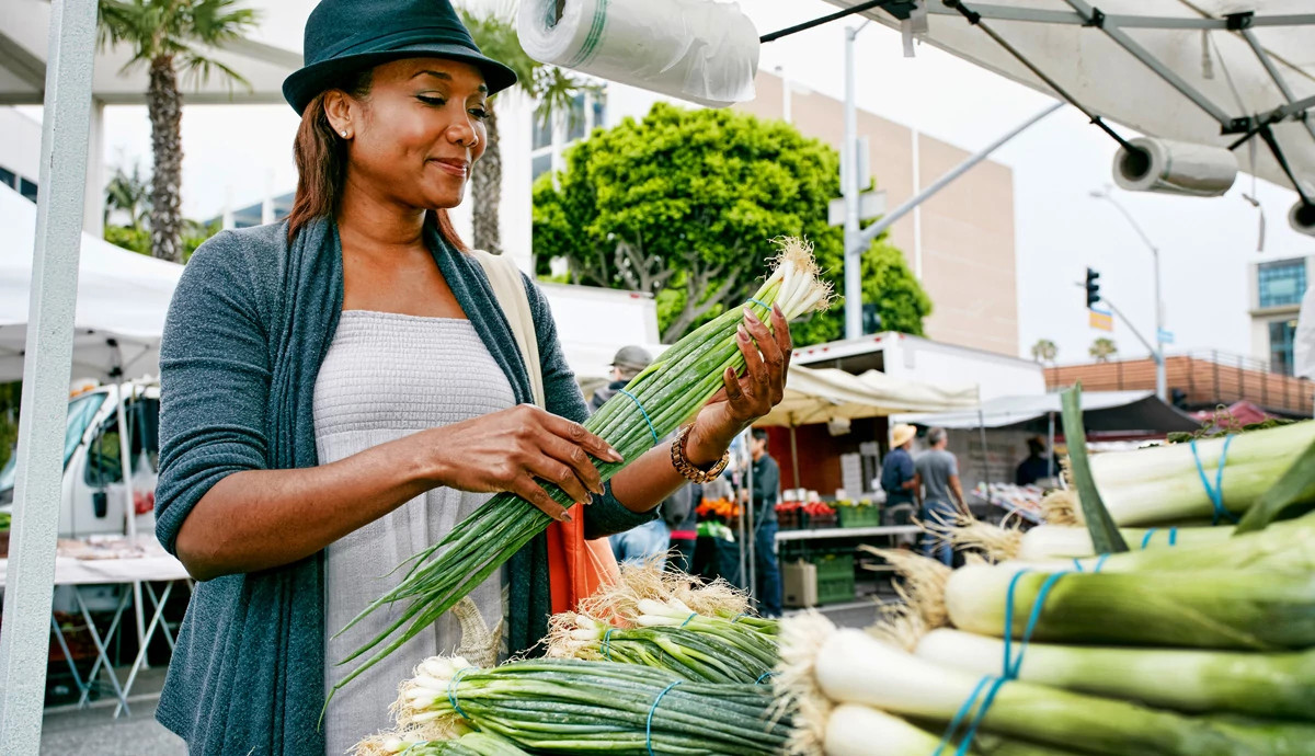 Woman at farmers market
