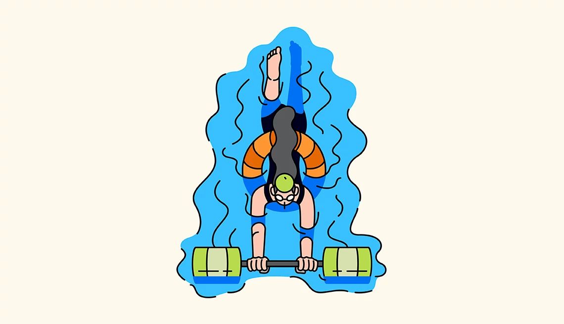 Get in Shape Without the Gym illustration of someone swimming