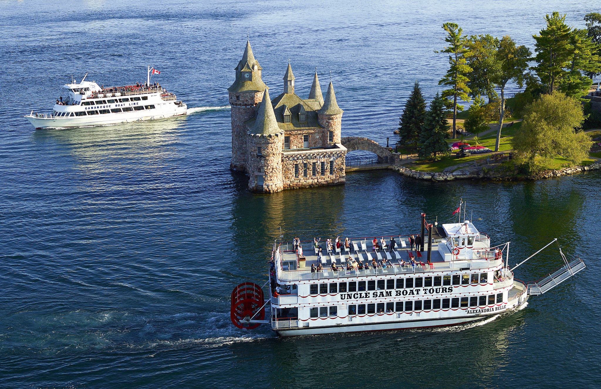 vista aérea de la construcción Power House en el Castillo Boldt