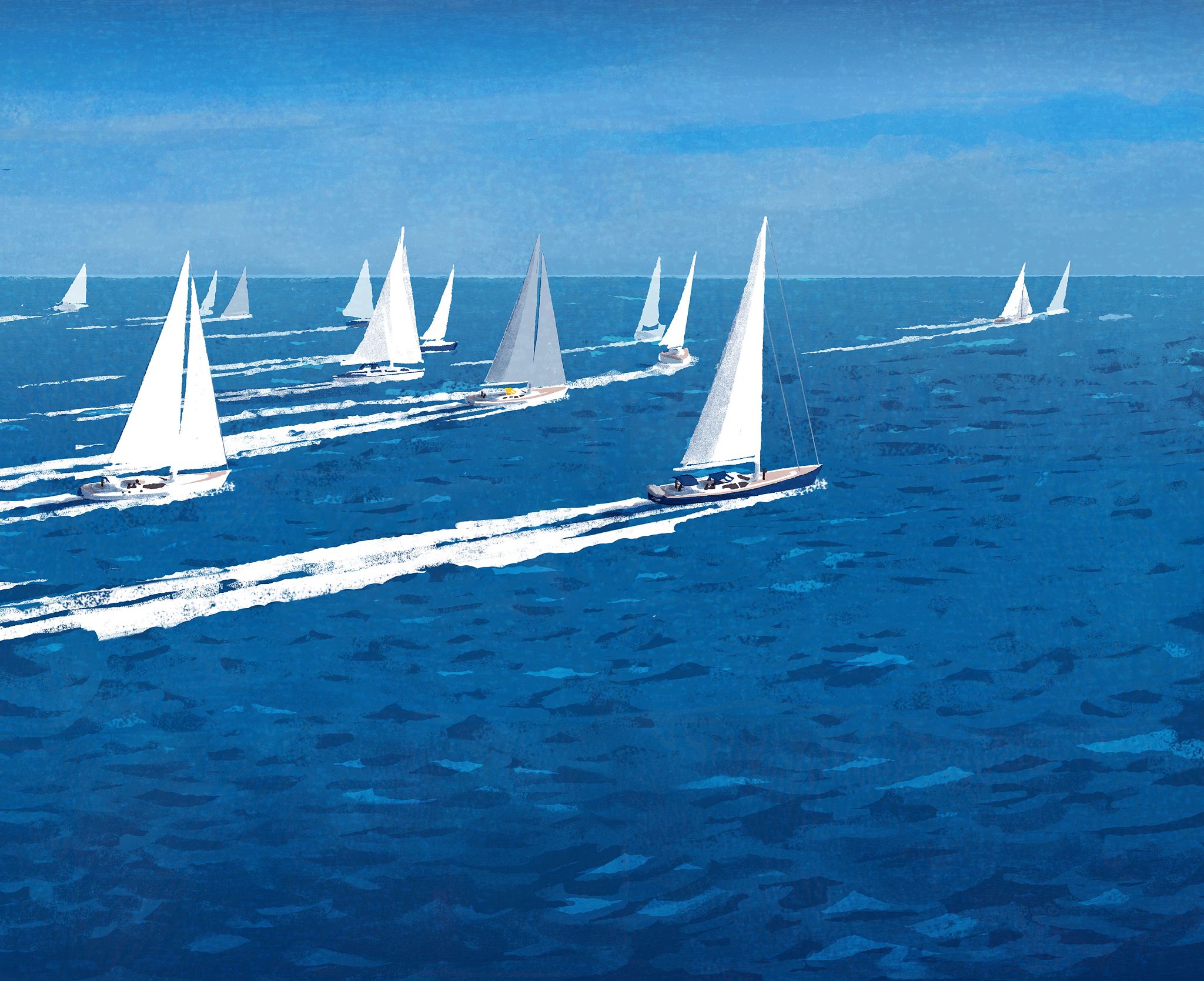 multiple sail boats at sea