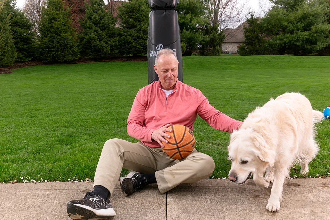 Mike Braucher with his dog