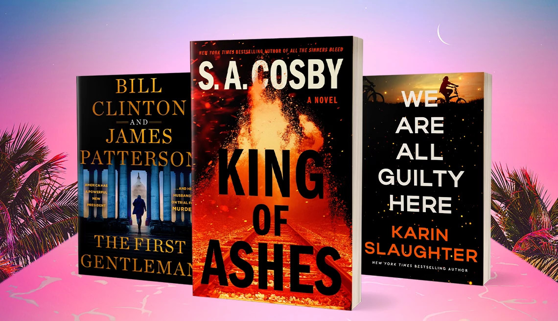 the covers of 'first gentleman,' 'king of ashes' and 'we are all guilty here'