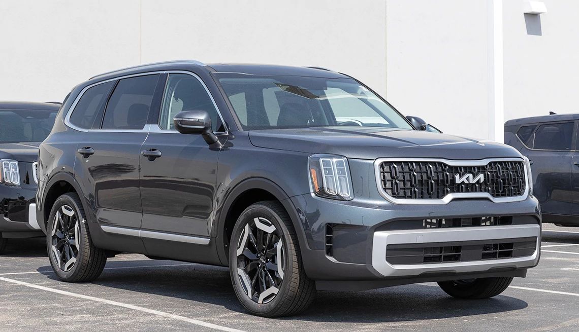 Kia Telluride SUVs are being recalled over a parking brake defect Kia Telluride SUV sitting in a parking lot