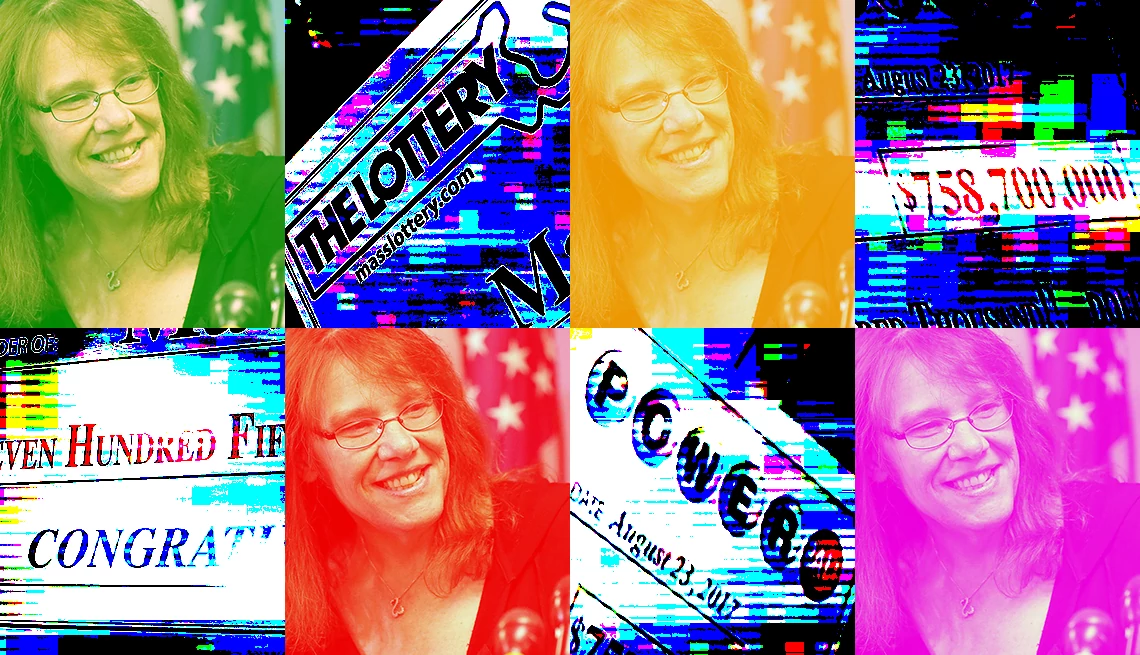 Lottery Winners Aren't Trying to Give You Money a collage of different images of the lottery winner with different images of different lotteries
