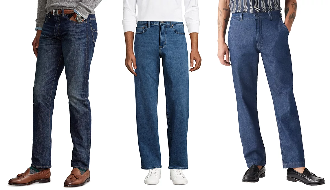 Polo Ralph Lauren Men’s Hampton Relaxed Straight Jeans; Lands’ End Men's Relaxed Fit Comfort-First Jeans; Levi’s XX Chino Authentic Straight Fit Men’s Pants