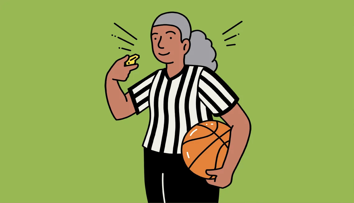 a person dressed as a referee