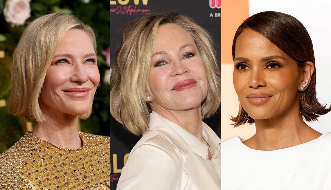 How to fix a bad haircut A photo collage of Cate Blanchett, Melanie Griffith and Halle Berry