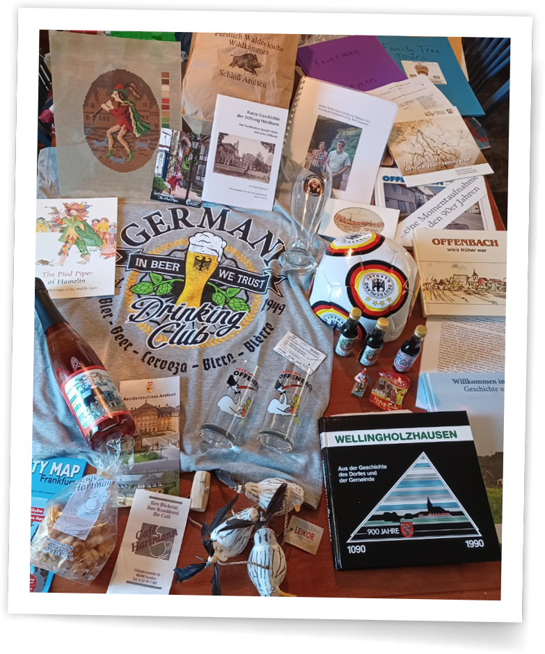 She brought back lots of trinkets from Germany Debra Wolfe's souveniers from Germany