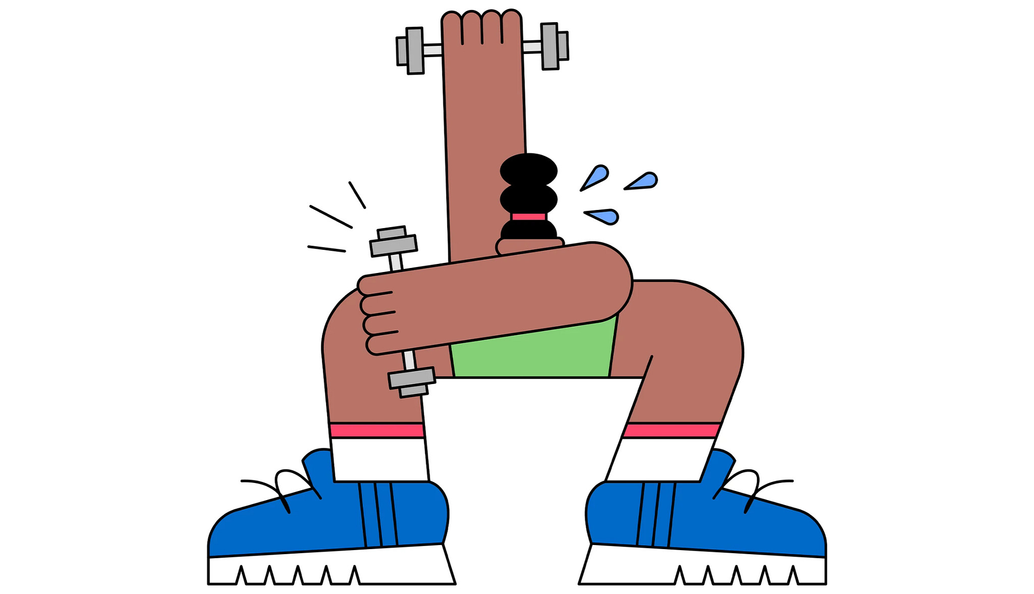 illustration of woman doing squat with shoulder press