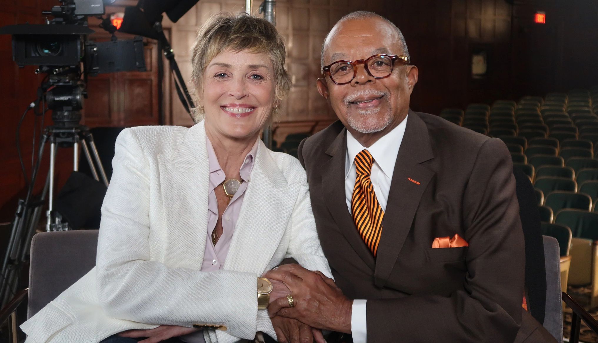 Sharon Stone and Henry Louis Gates, Jr Sharon Stone and Henry Louis Gates, Jr