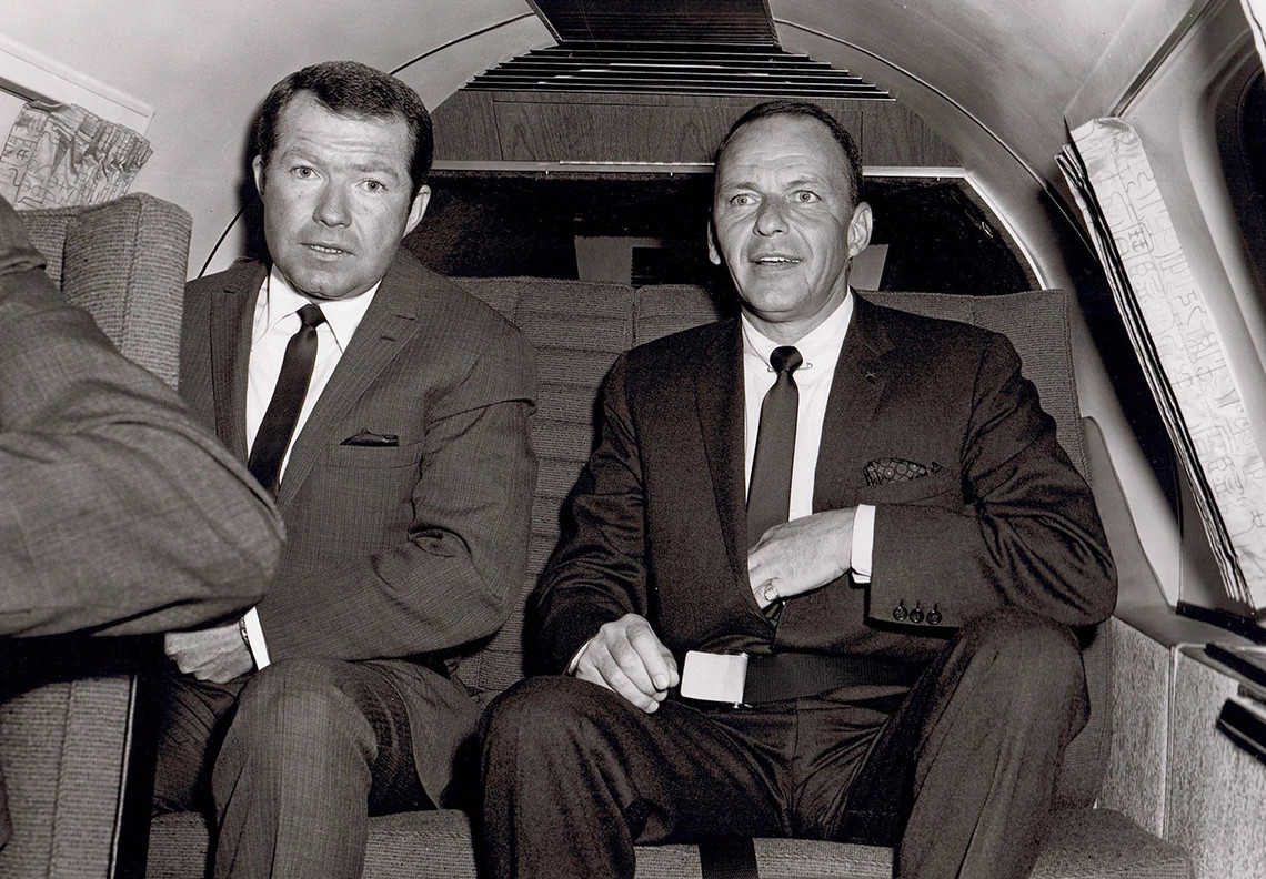 jim mahoney in a plane with frank sinatra
