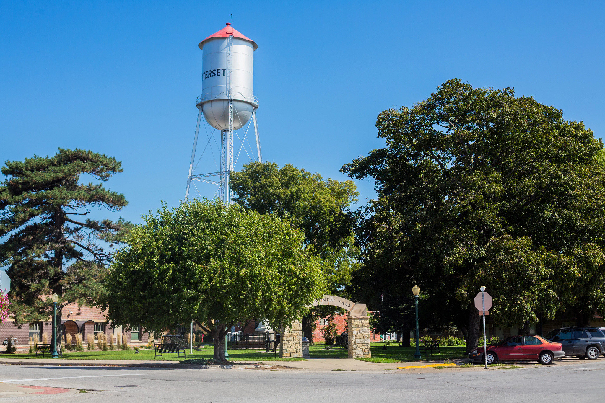 Town square in Winterset, Iowa