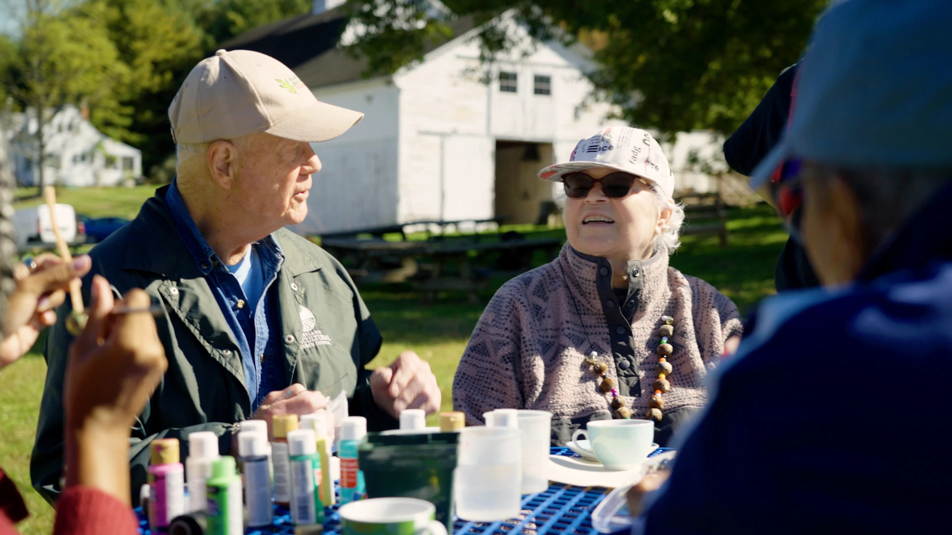 A man and woman together at a memory café gathering