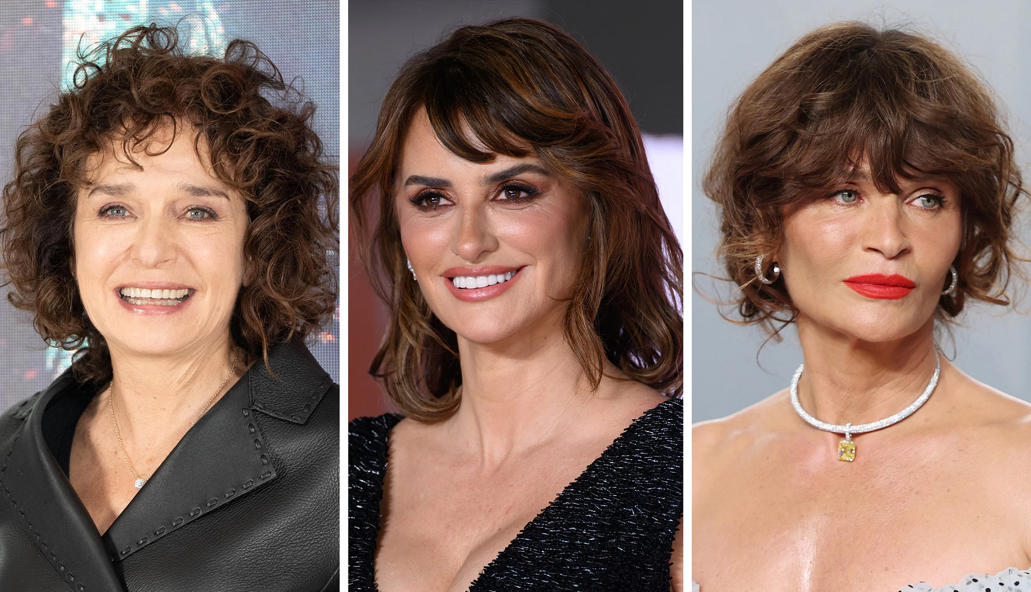 a collage with photos of Valeria Golino, Penelope Cruz and Helena Christensen