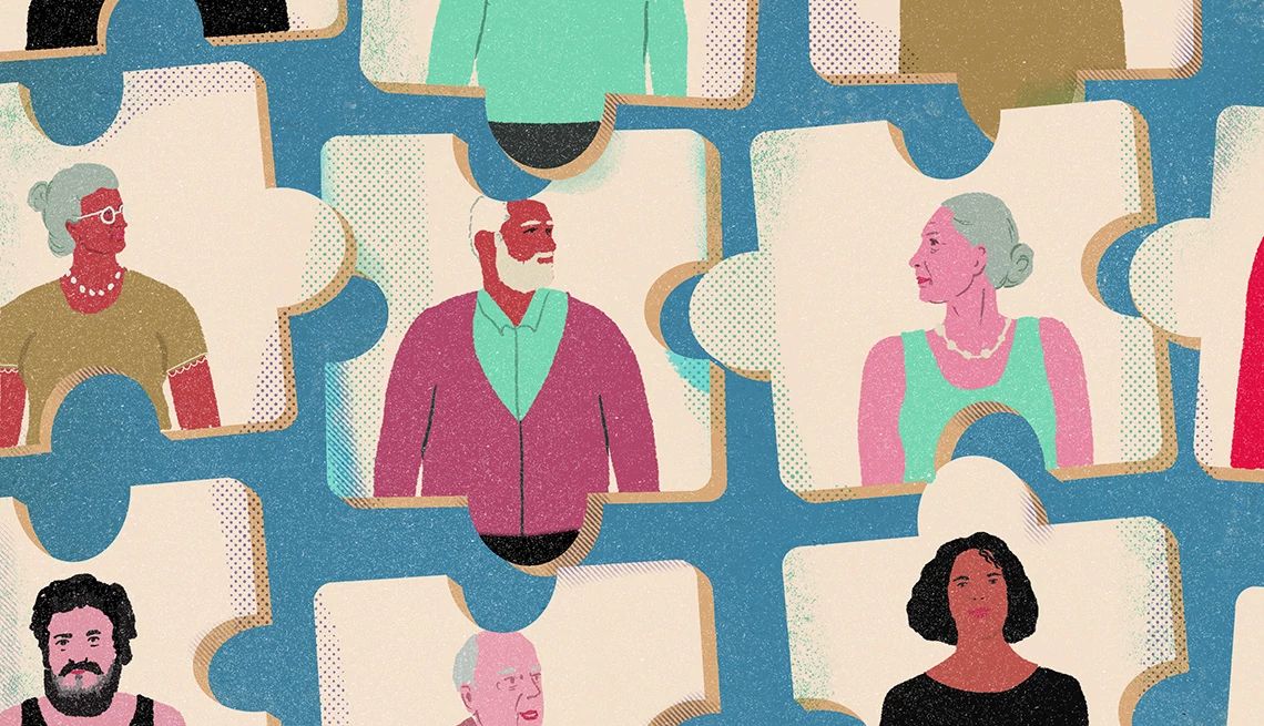 How to feel significant illustration of puzzle pieces with photos of people on each piece