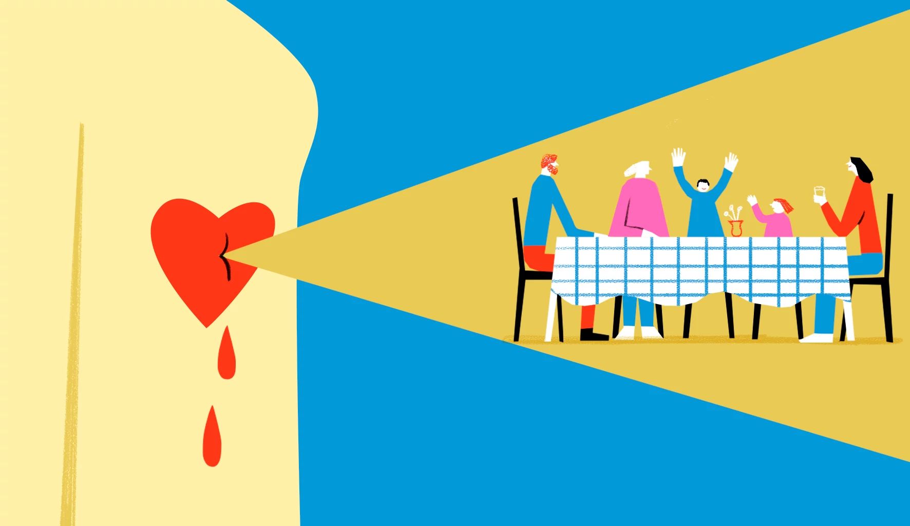 How I keep envy from consuming me a bleeding heart projects the image of a happy family around a table