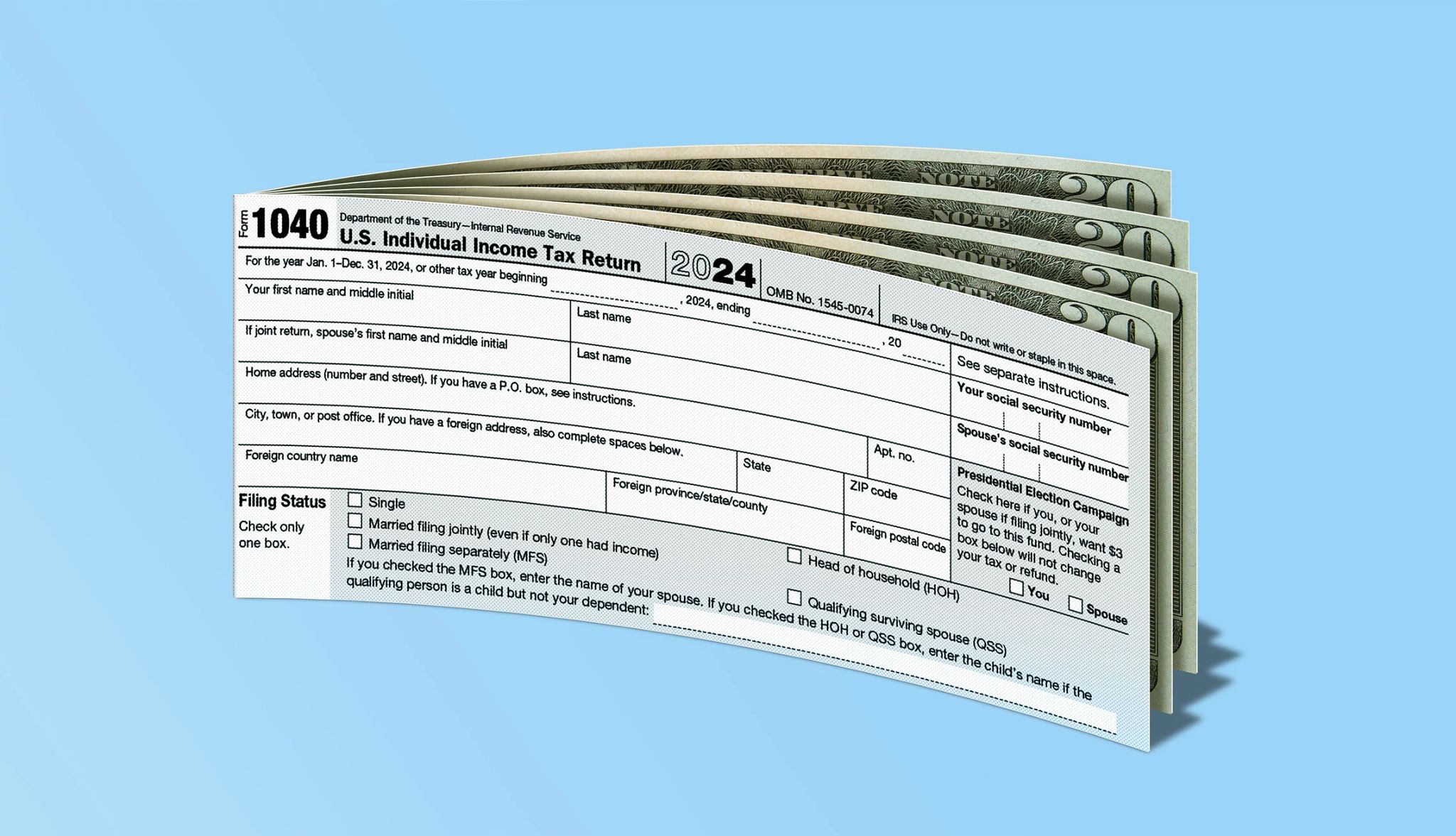 Tax Breaks for Retirees a tax form in the shape of money