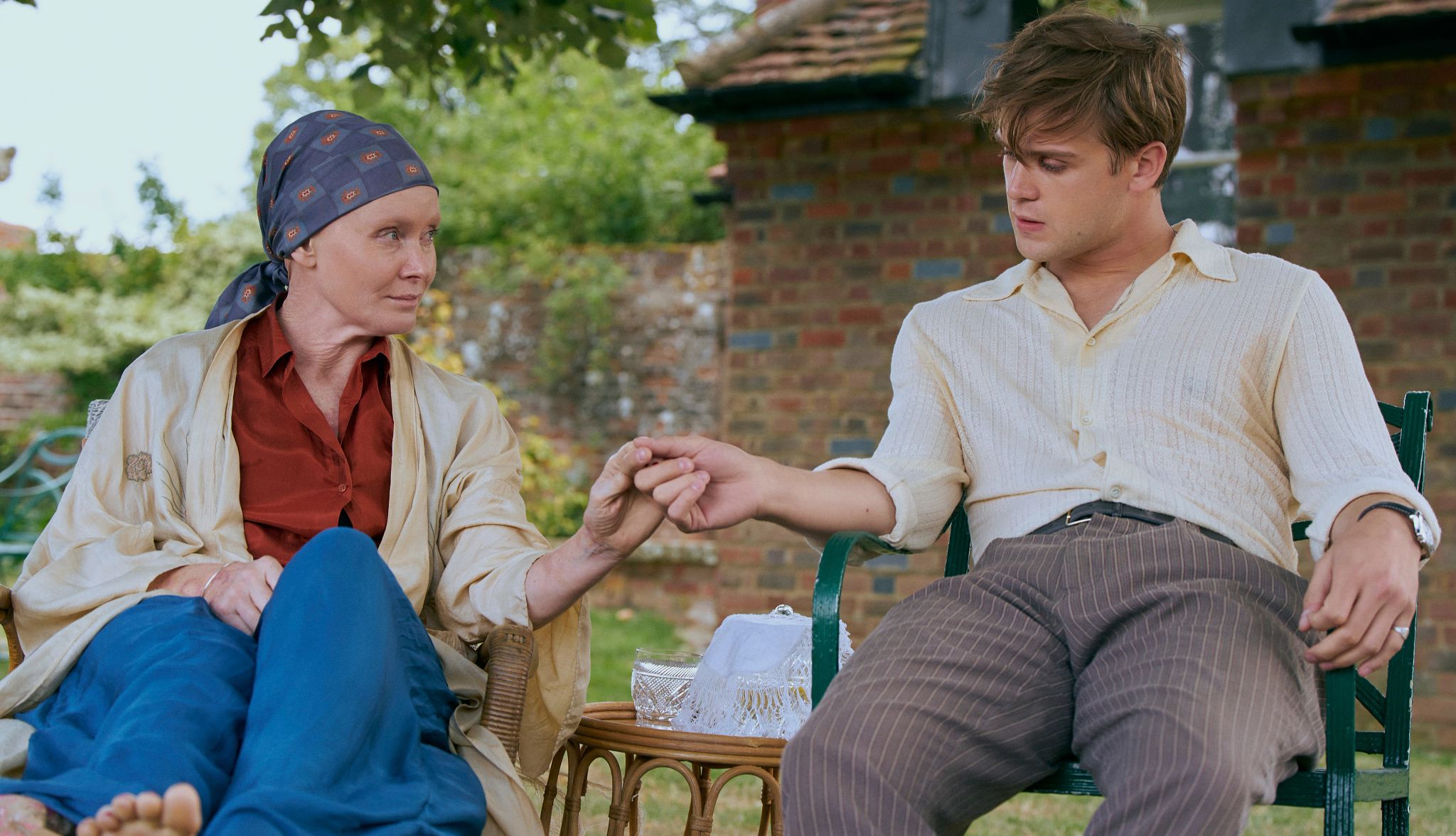 Essie Davis and Leo Woodall in "One Day" Essie Davis and Leo Woodall in a still from One Day
