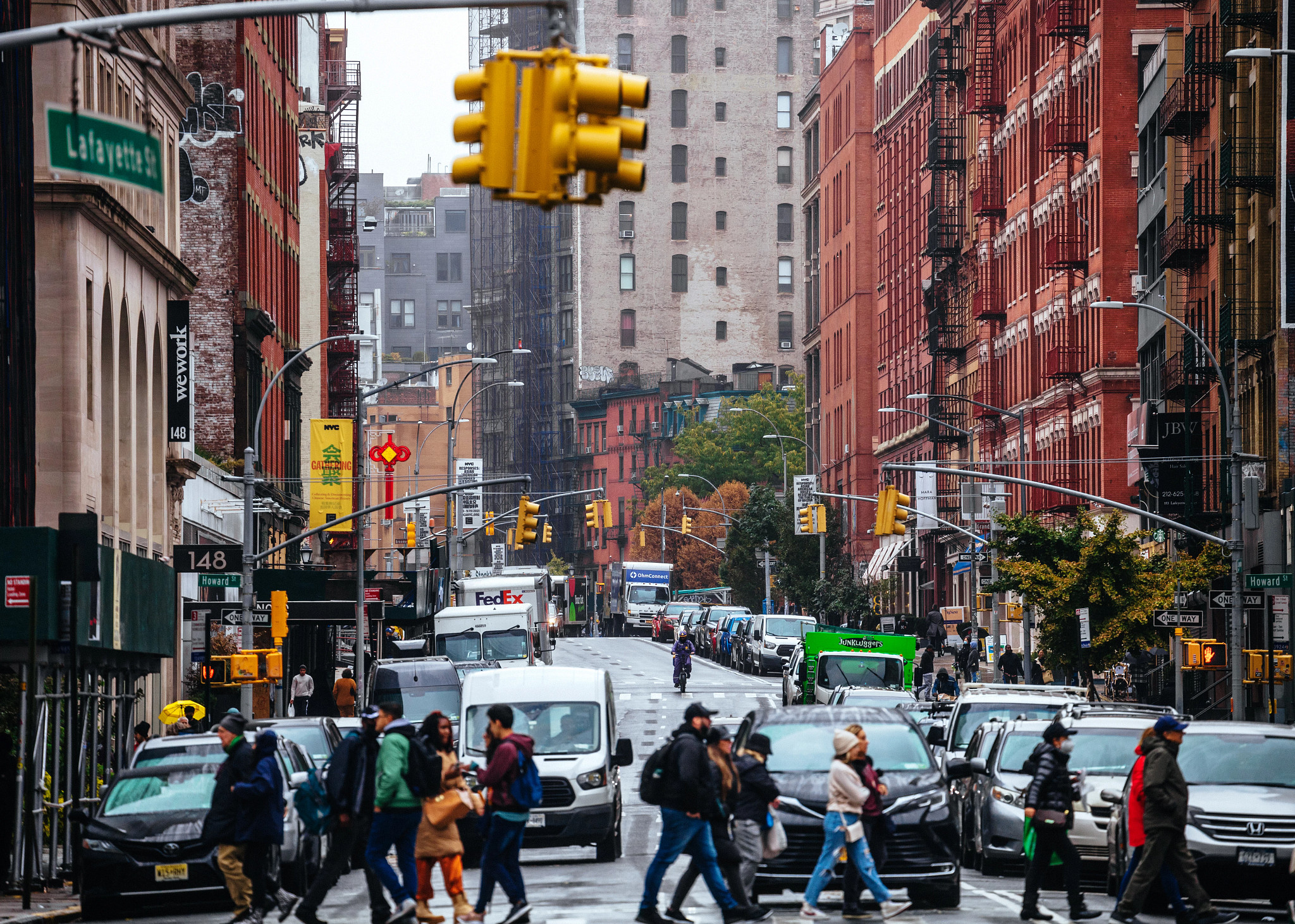 Busy streets of Manhattan in New York City