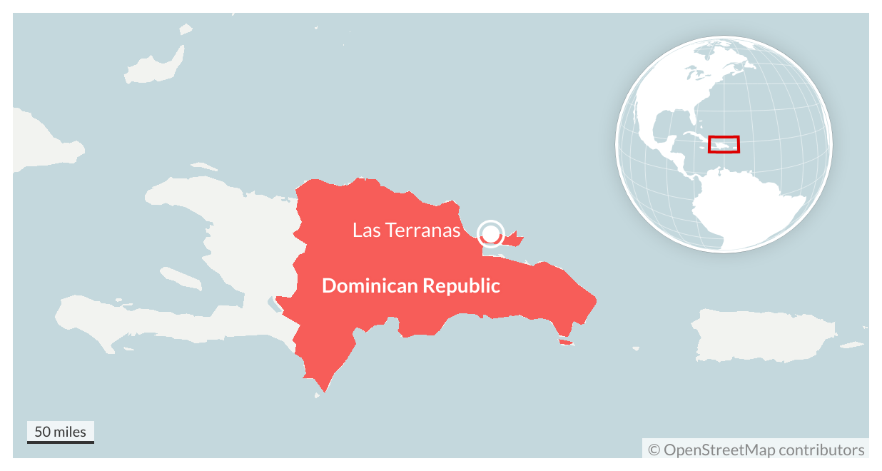 Map of Las Terrenas, Dominican Republic