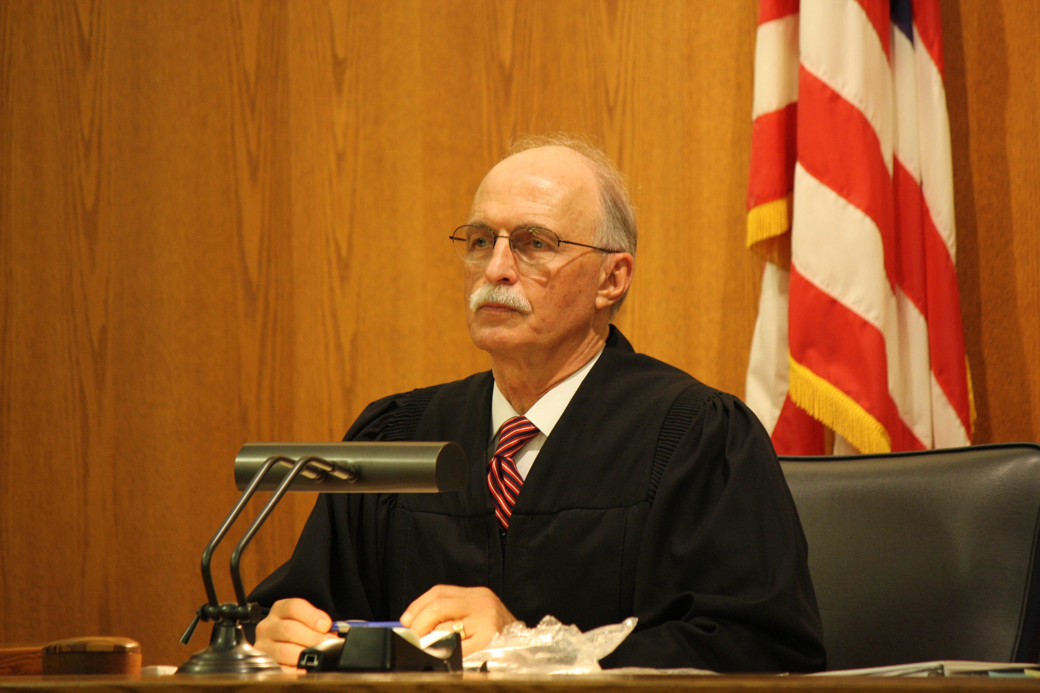 judge michael jackson sits at the judge's bench