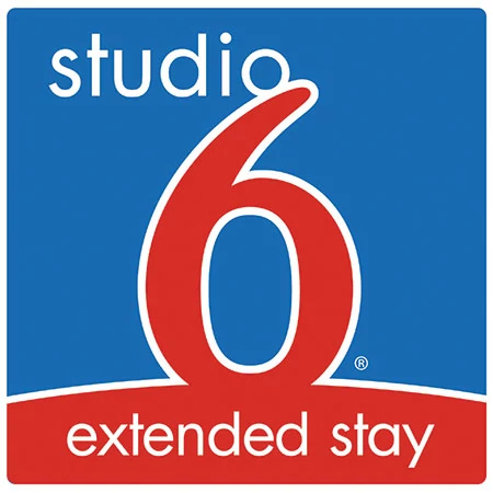 Studio 6 Extended Stay 450x450 logo on white background for Studio 6 hotels and motels