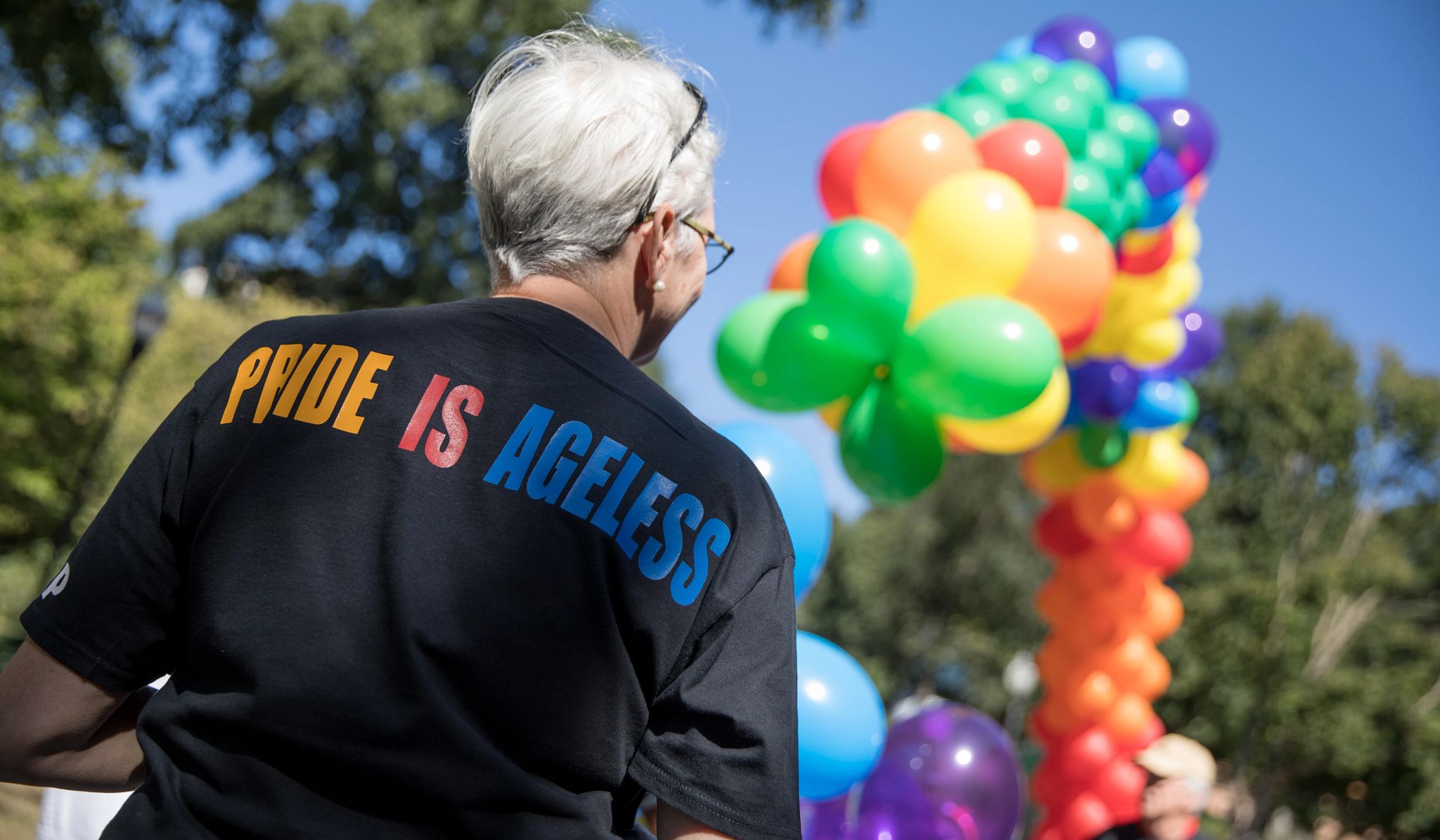 Pride is ageless with rainbow balloons Pride is ageless with rainbow balloons