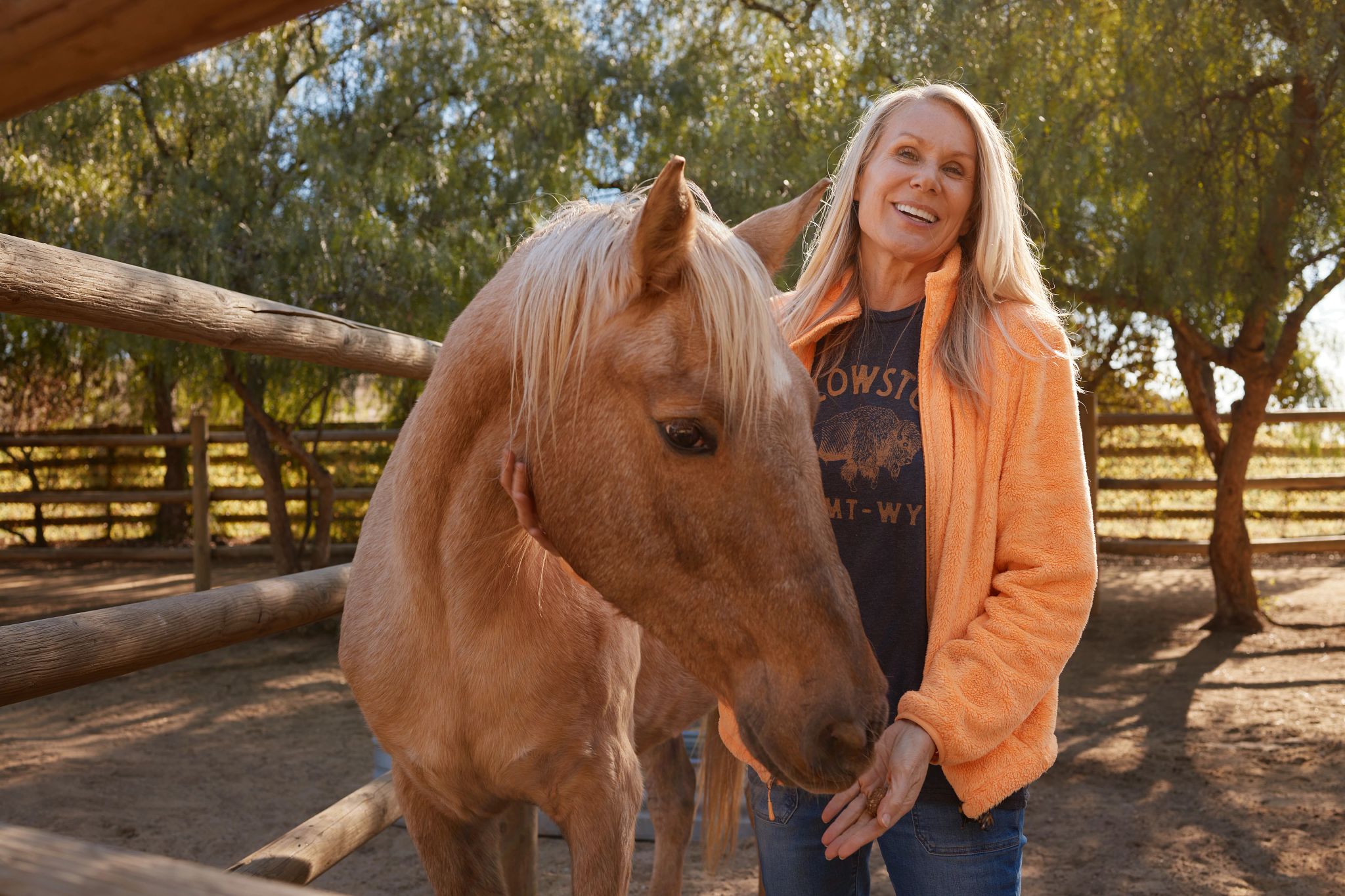 A New Life for Once-Doomed Animals a woman with a horse