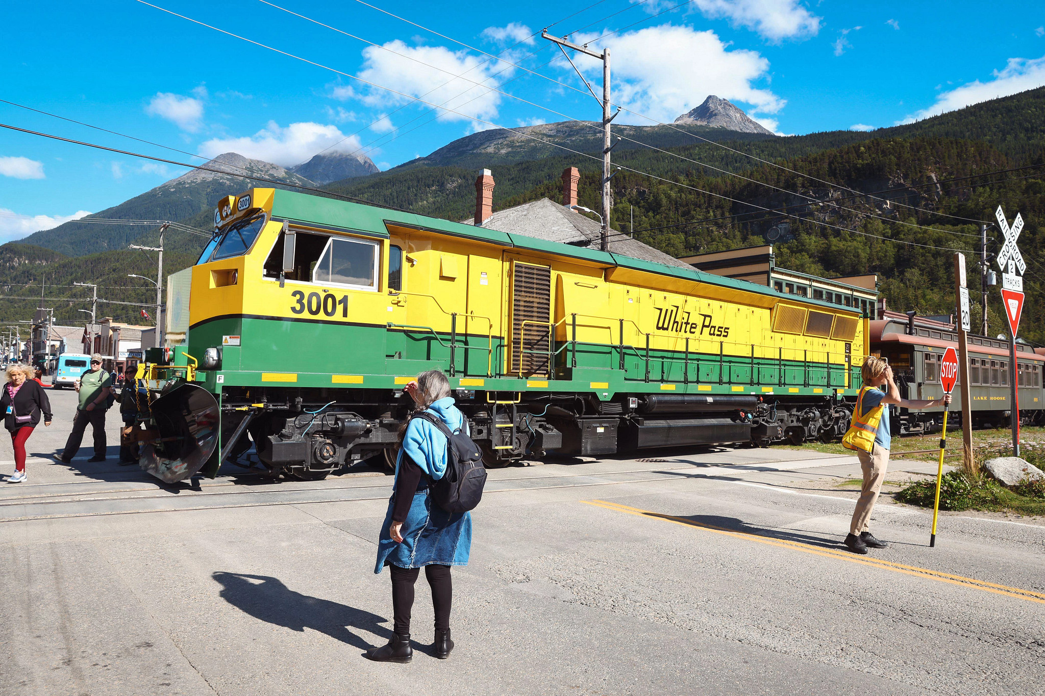 a train on tracks