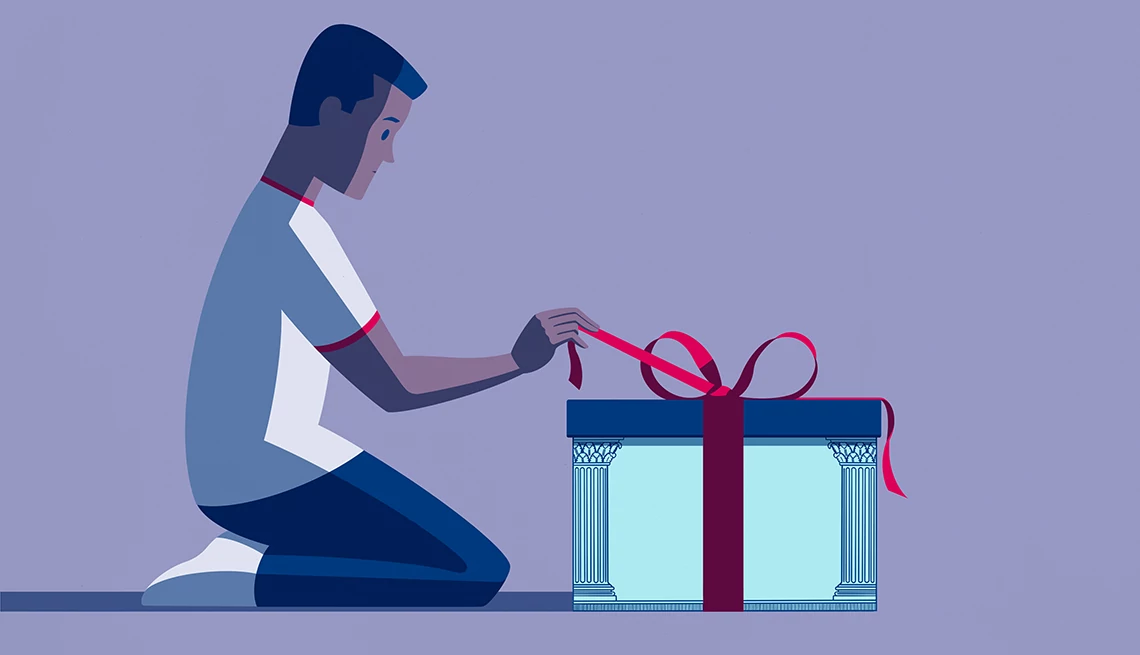 Things to Know About Survivor Benefits for Children a person opening a gift that looks like a social security card