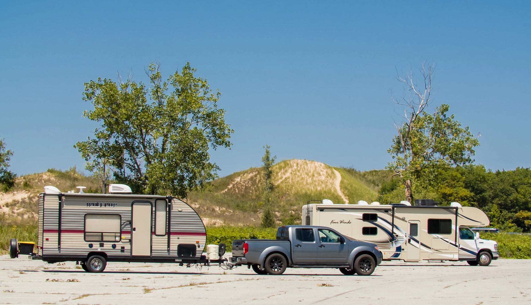two RVs at Indiana Dunes State Park 