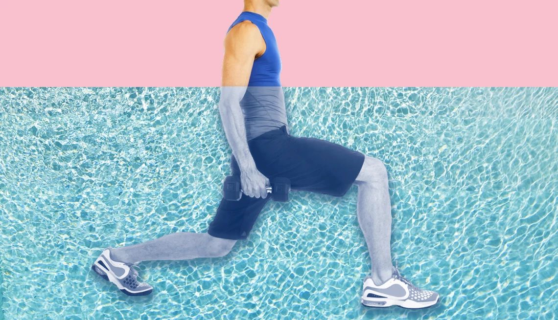 Treat Your Knee Pain Without Drugs man lunging in the pool