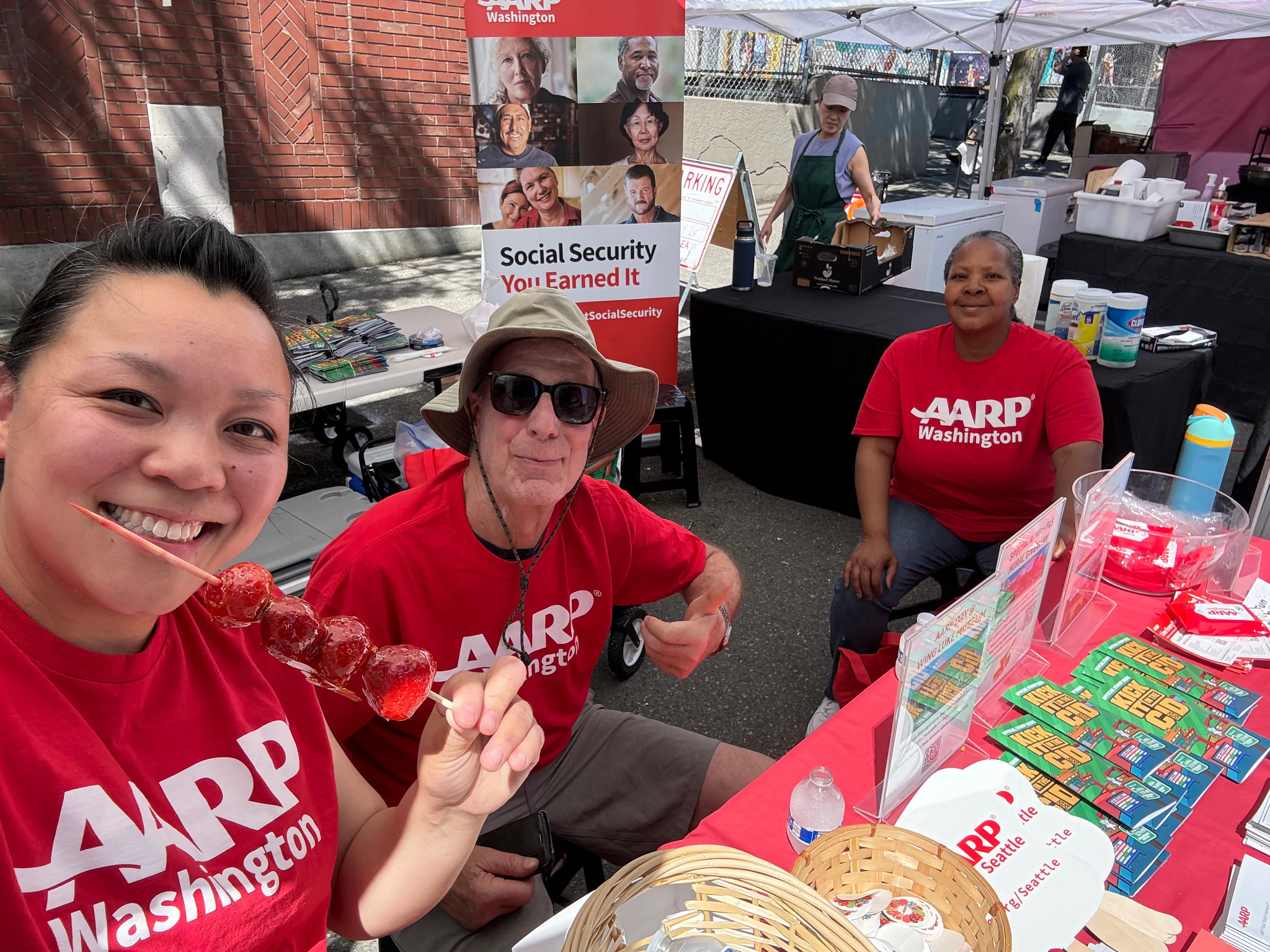 a group of volunteers smiling