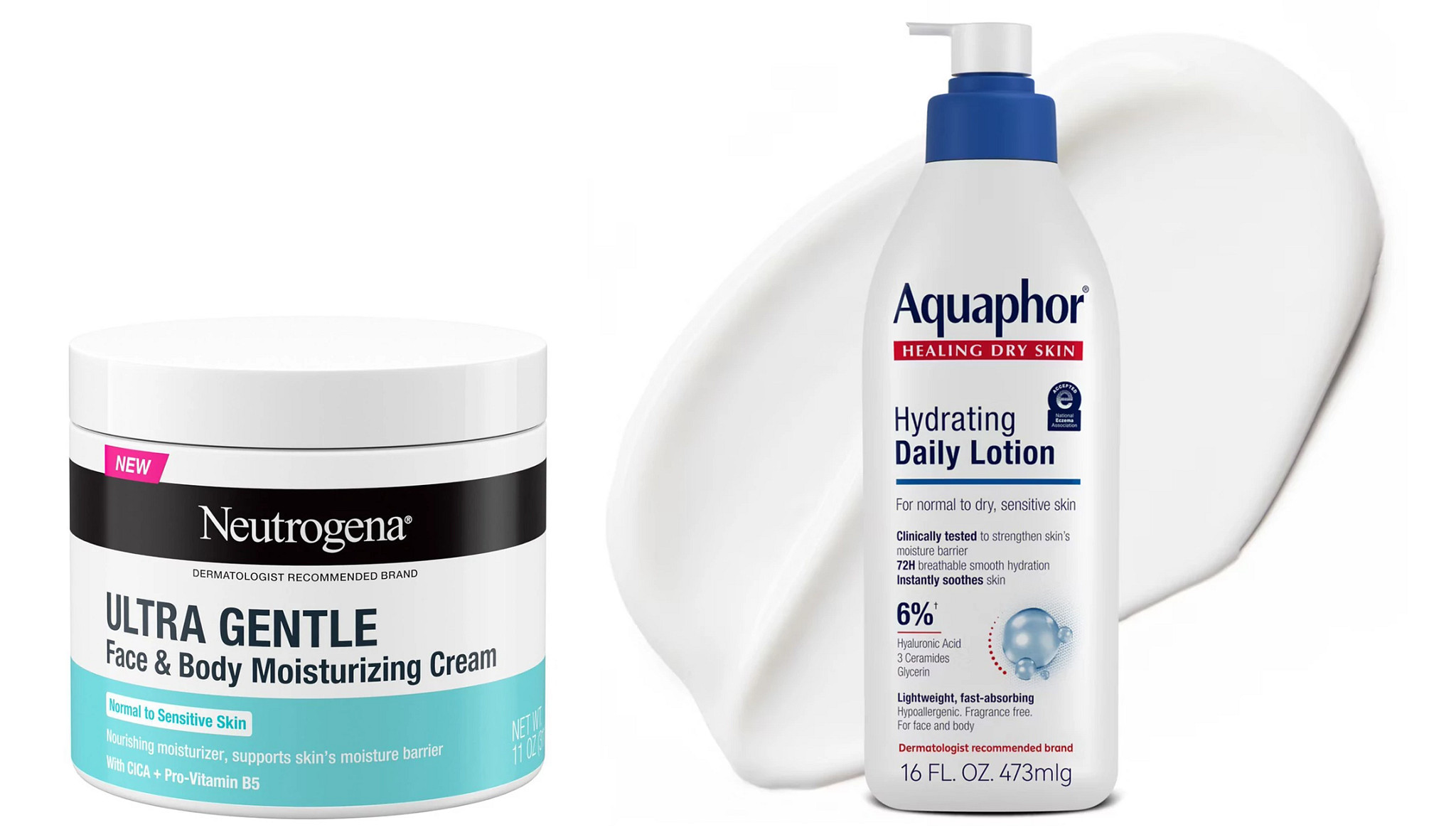 Different types of body and hand lotions.
