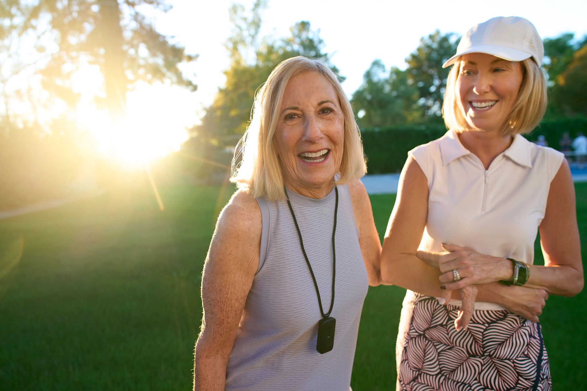 Two women laughing