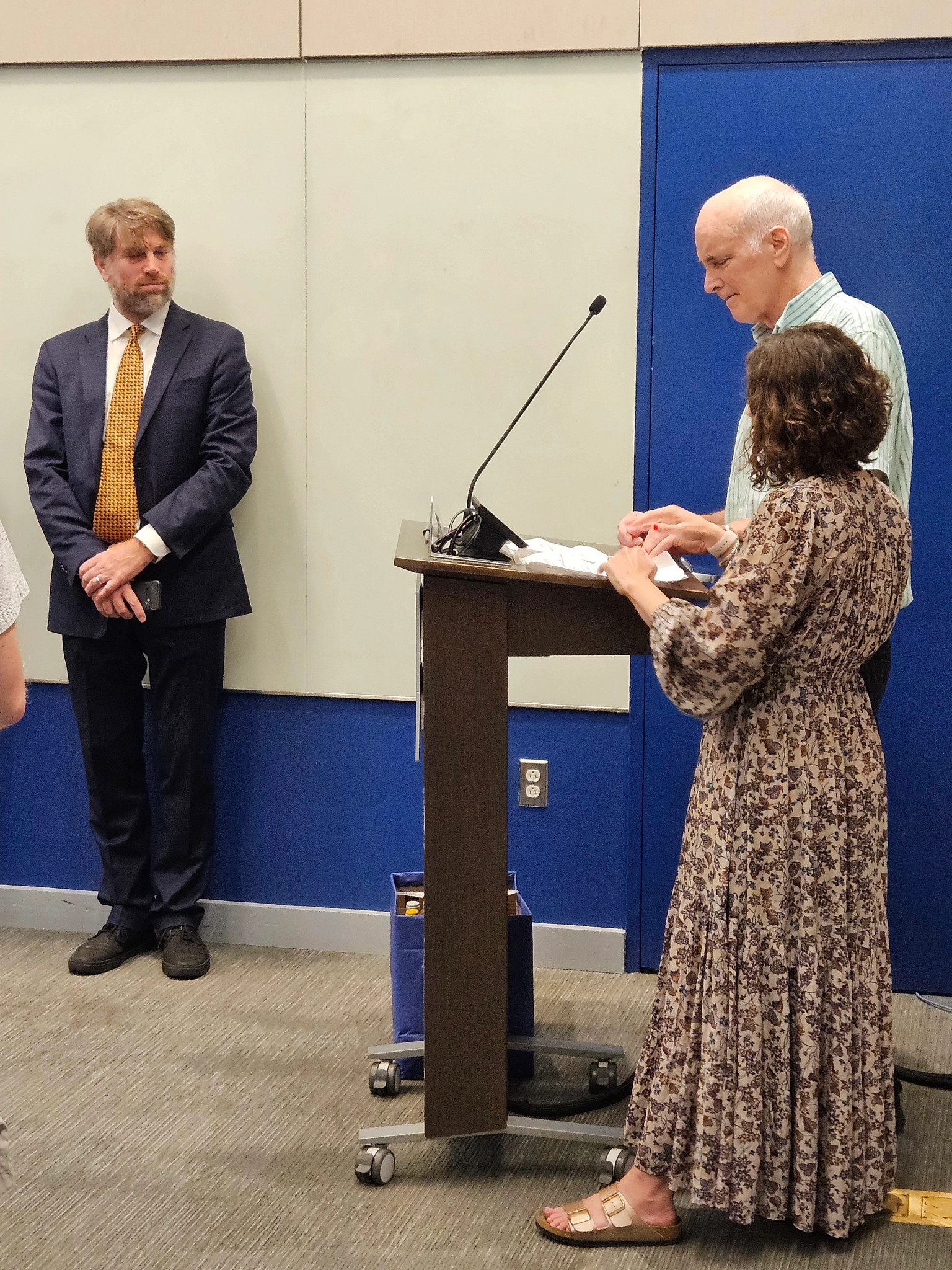 Collins delivers a speech at his Georgetown University