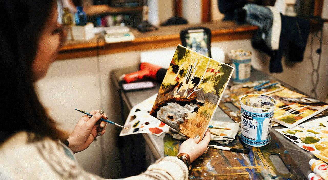 gif of images of activities from creativity retreats