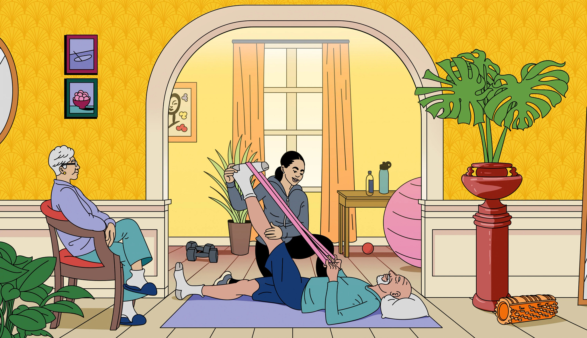 a person is getting rehab while at home