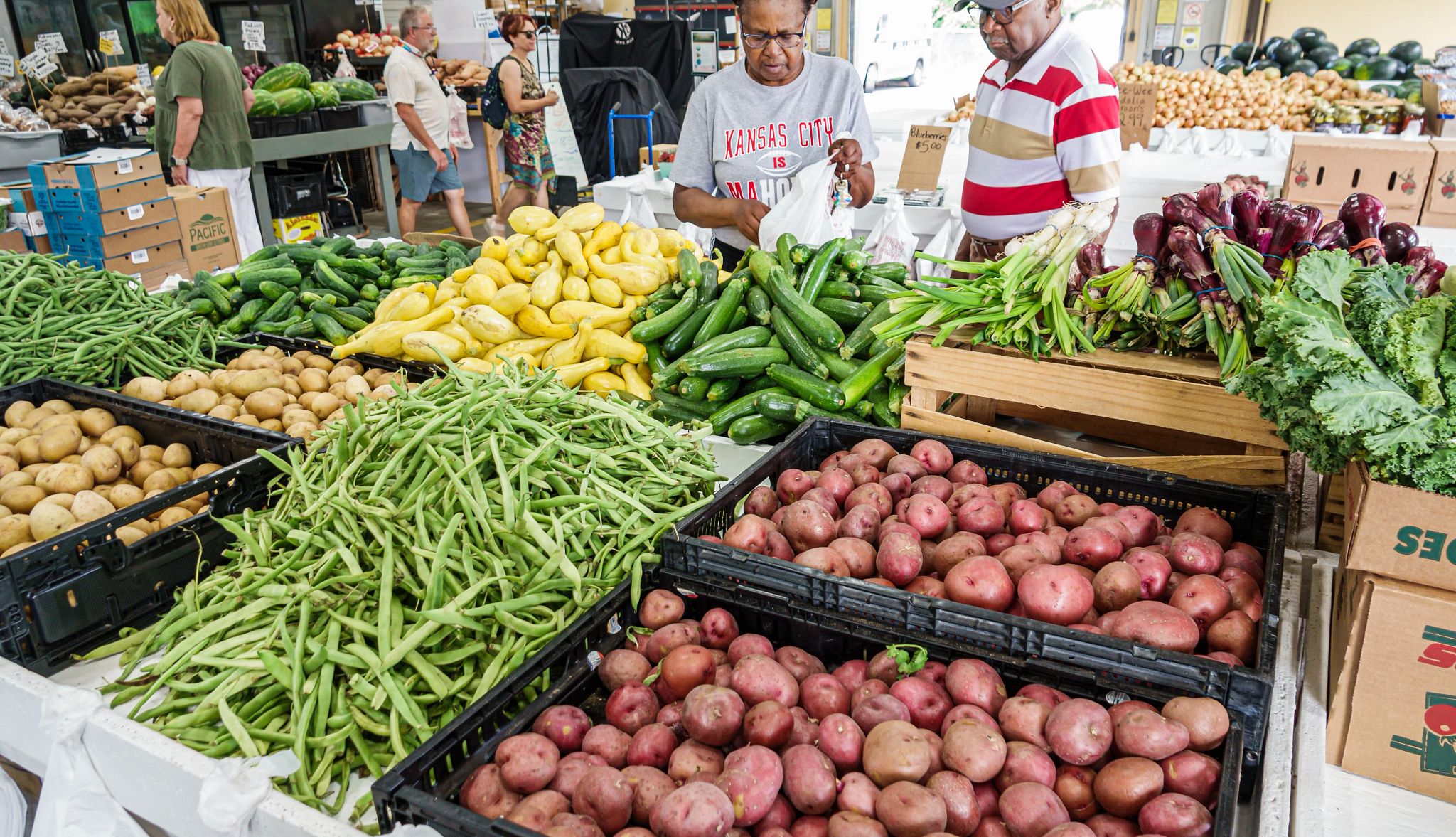 ¿Cuándo entrarán en vigor los cambios en SNAP y Medicaid? foto de dos personas haciendo compras en un mercado de verduras