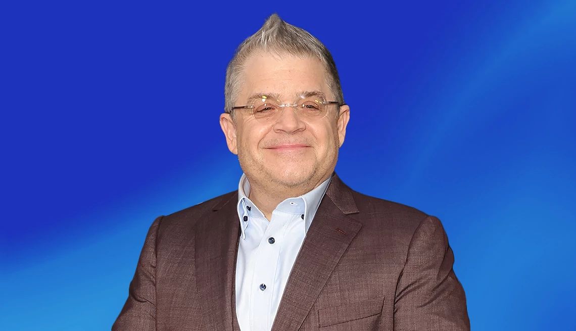 Patton Oswalt interview Patton Oswalt against blue ombre background