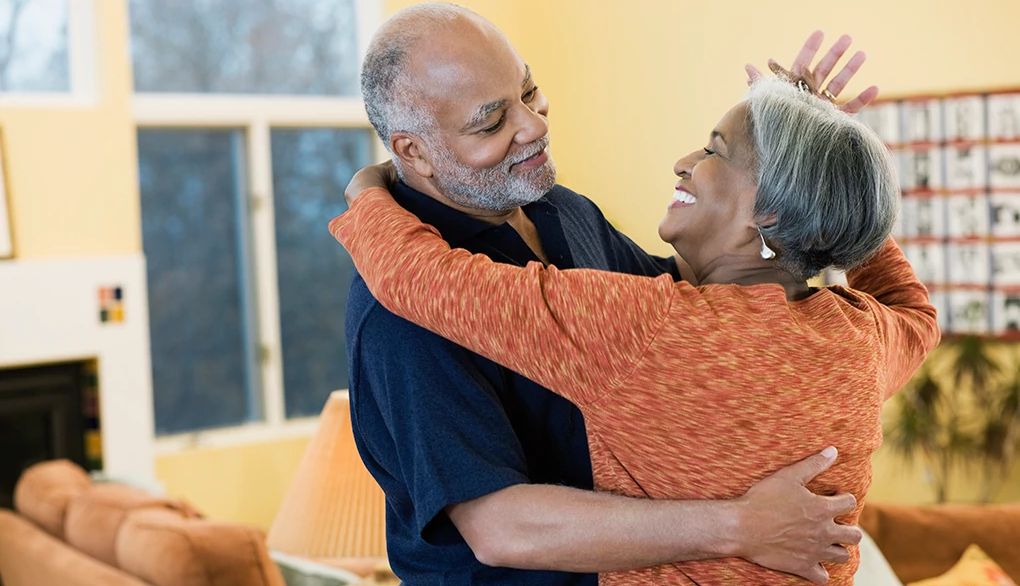 Dancing may be good for your brain A man and woman dancing together in a home