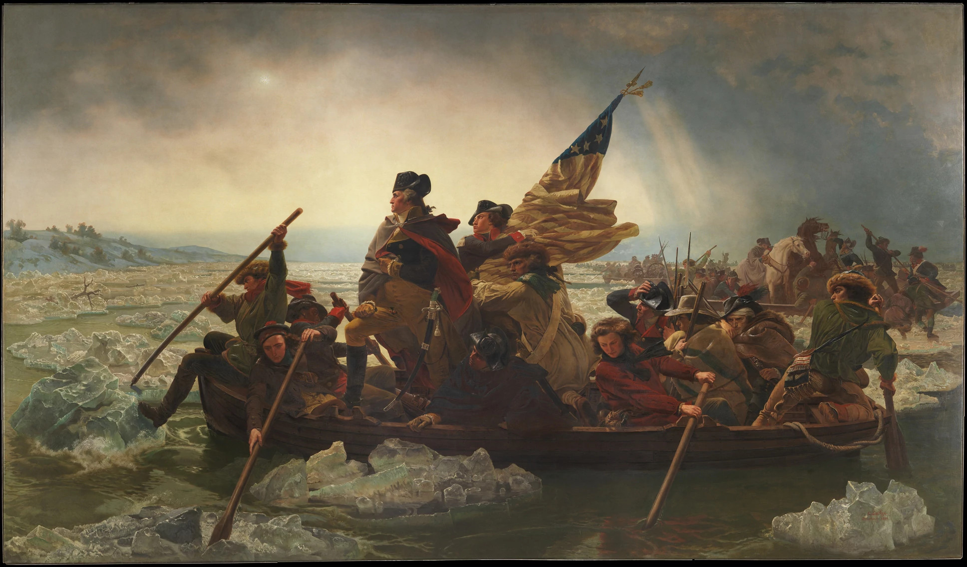 the 1851 painting washington crossing the delaware by emanuel leutze